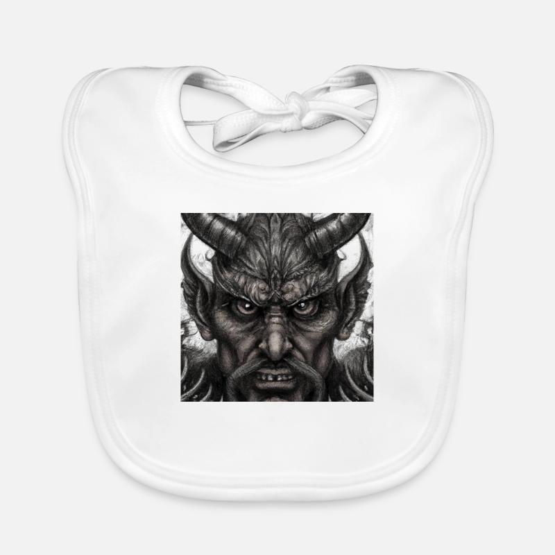 Visage du diable - Bavoir bio Bébé - blanc