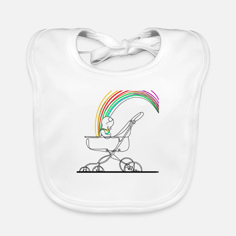 Rainbow Stroller Organic Baby Bibs