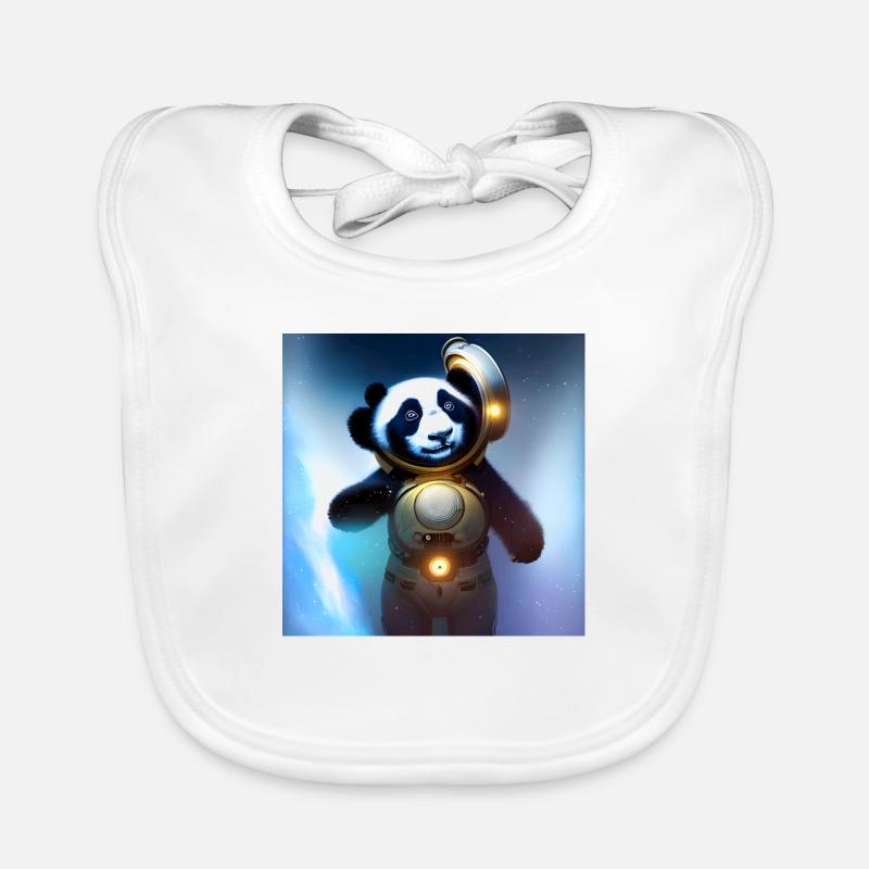 Un panda pour tous les cœurs - Bavoir bio Bébé - blanc