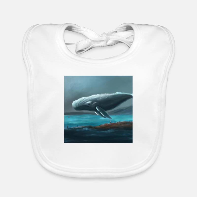 Whale floating in the sky Organic Baby Bibs