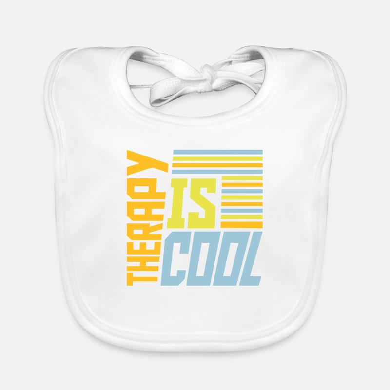 therapy is cool Quote Organic Baby Bibs