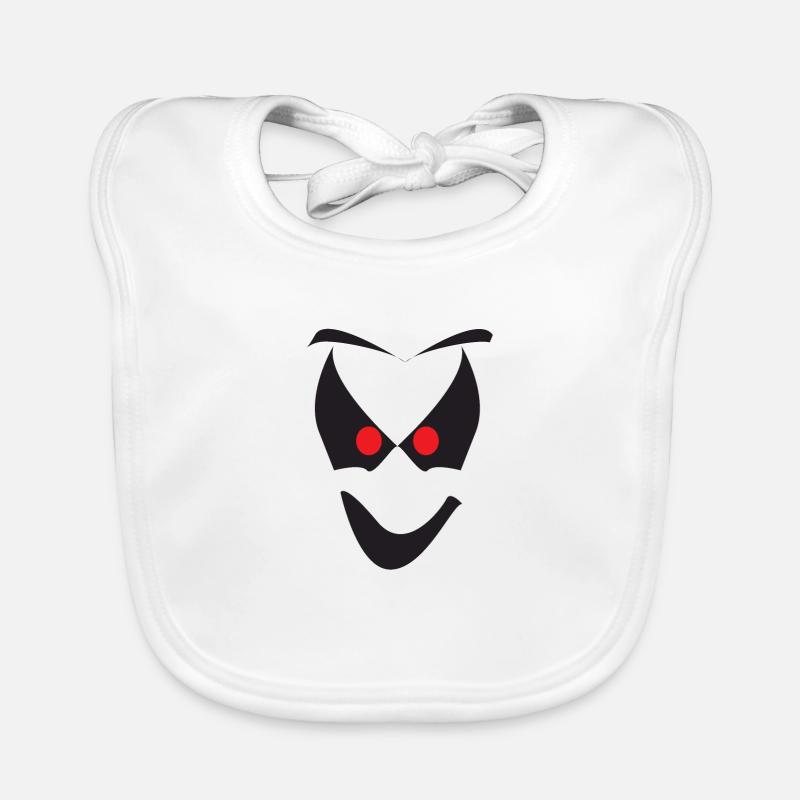 White Halloween Ghost Face Organic Baby Bibs