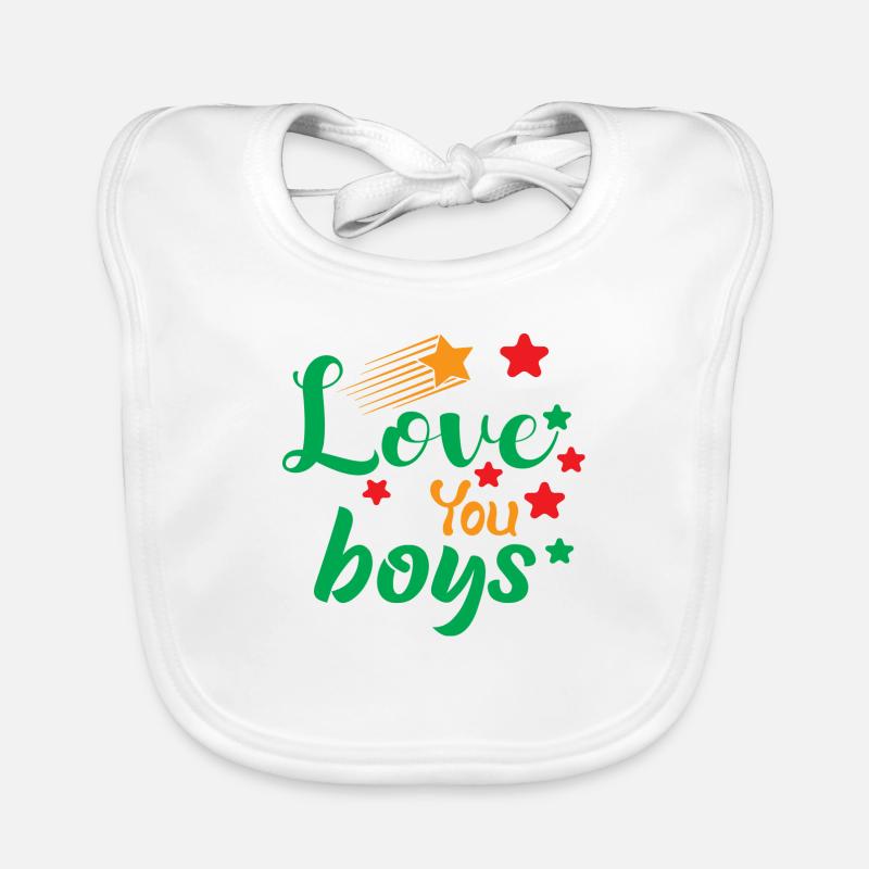Je vous aime les garçons Bavoir bio Bébé