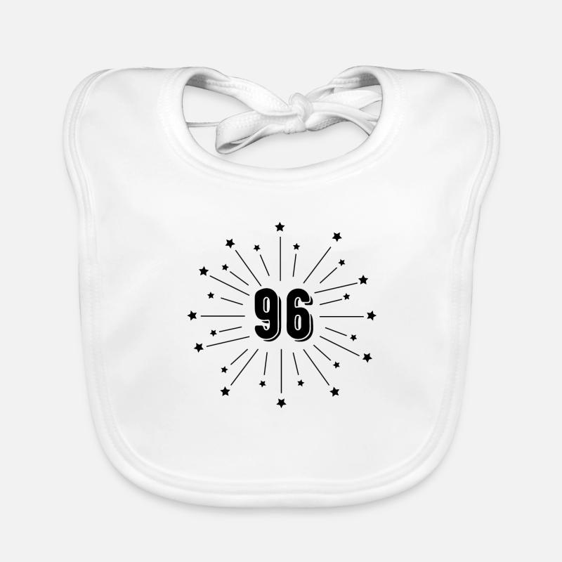 96e anniversaire étoilé - cadeau 96 ans - Bavoir bio Bébé - blanc