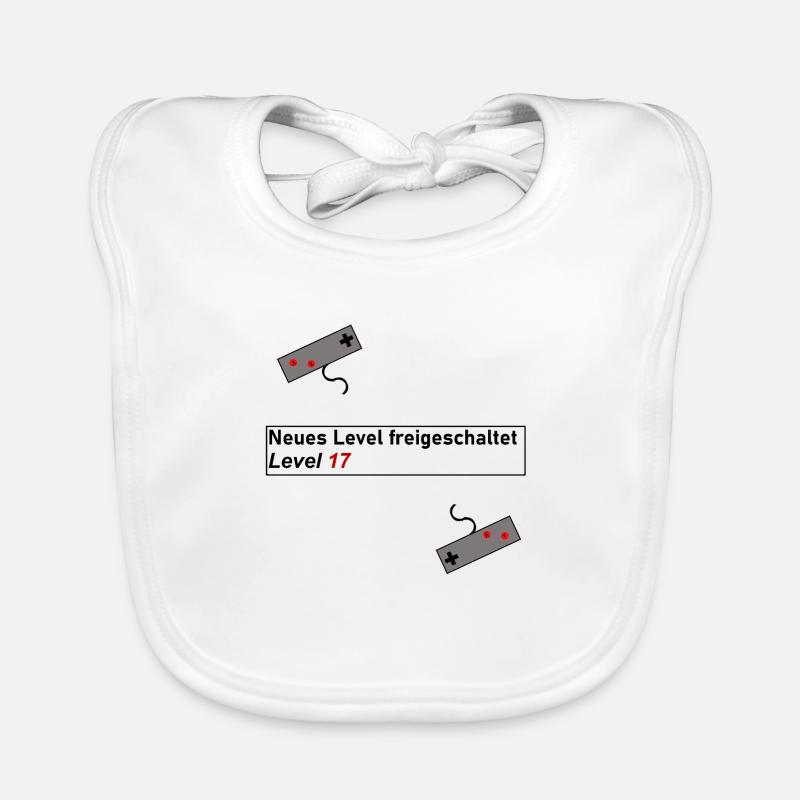 Level Up Gaming Geschenk Geschenkidee Geburtstag Baby Bio-Lätzchen