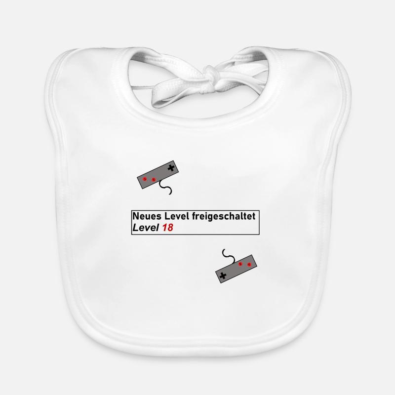 Level Up Gaming Geschenk Geschenkidee Geburtstag Baby Bio-Lätzchen