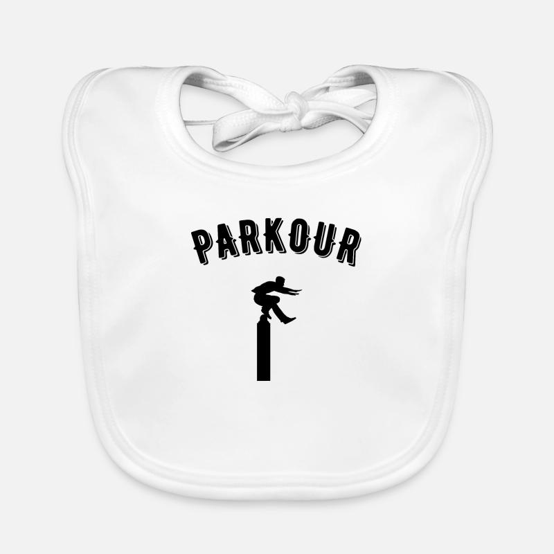 parkour - Bavoir bio Bébé - blanc