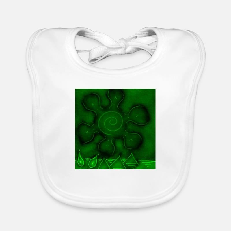 SOLEIL SUR PYRAMIDES VERTES Bavoir bio Bébé