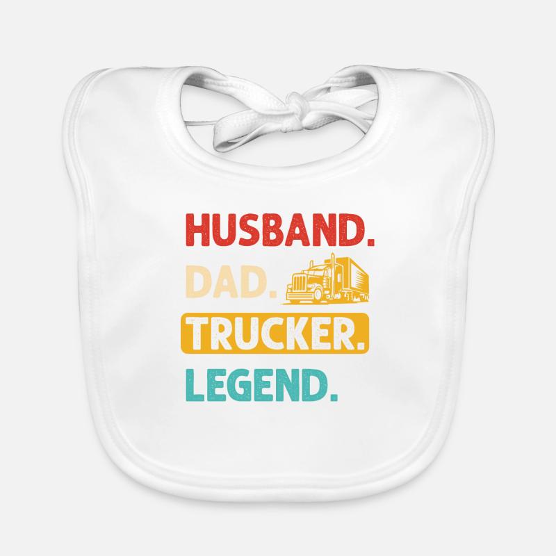 Husband Father Trucker Legend Organic Baby Bibs