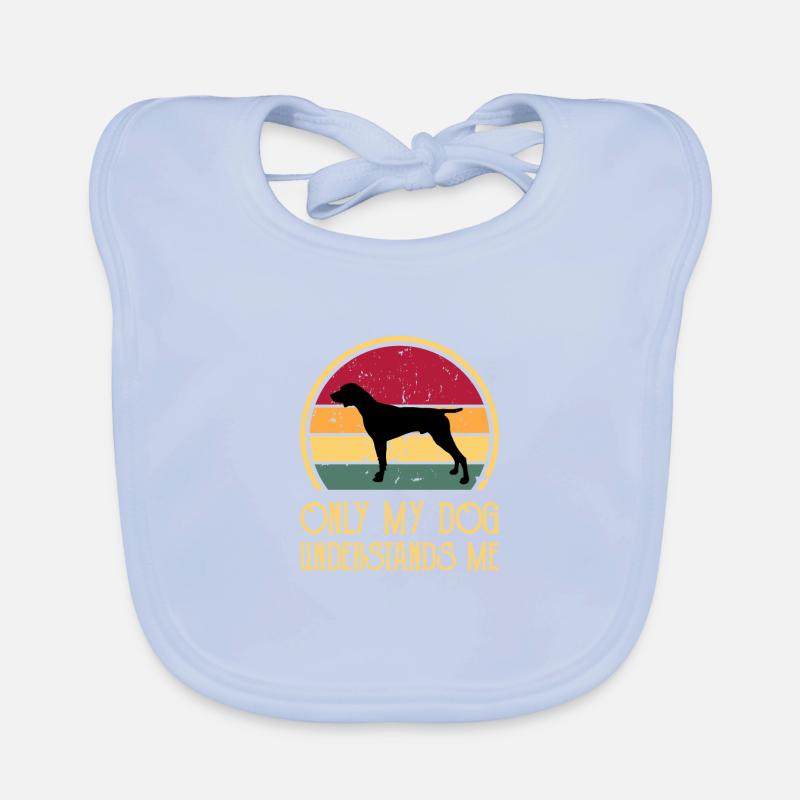 German Shorthaired Pointer Dog Silhouette Retro Organic Baby Bibs