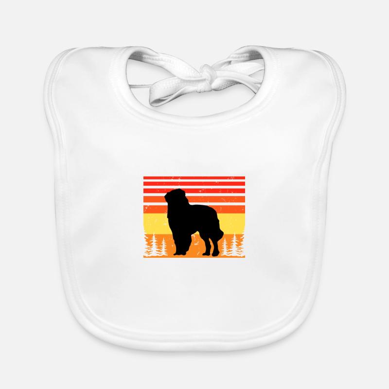 Chien de berger des Carpates Silhouette Rétro Coucher de soleil Bavoir bio Bébé