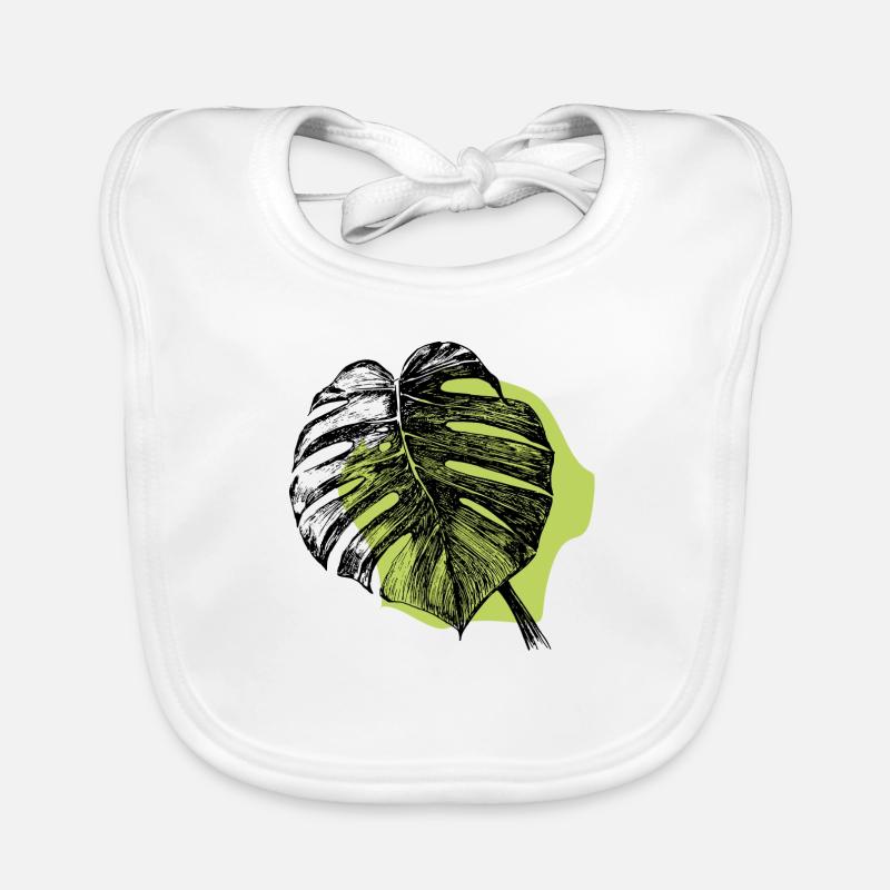 Feuille de Monstera et vert Bavoir bio Bébé