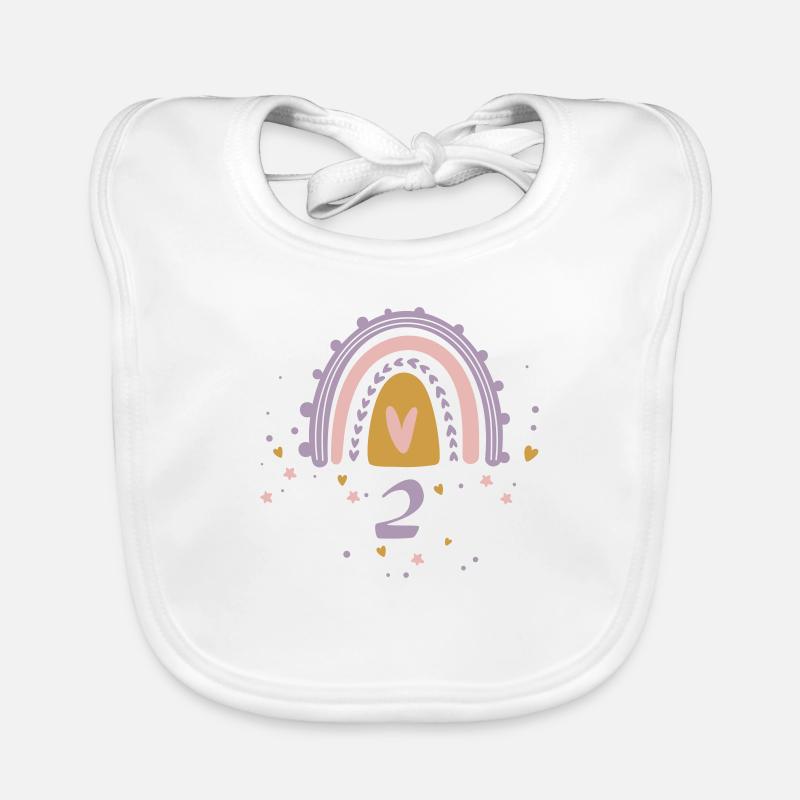 2 Geburtstag Mädchen Baby Bio-Lätzchen