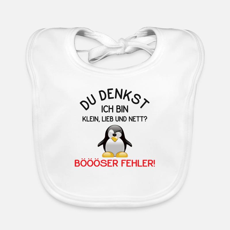Du Denkst Ich Bin Klein Lieb Und Nett Pinguin Baby Bio-Lätzchen