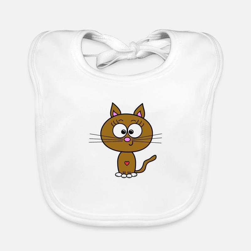 Cat Brown Organic Baby Bibs
