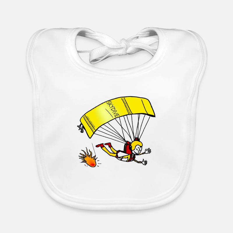 Skydive - Fallschirmspringer Comic Baby Bio-Lätzchen
