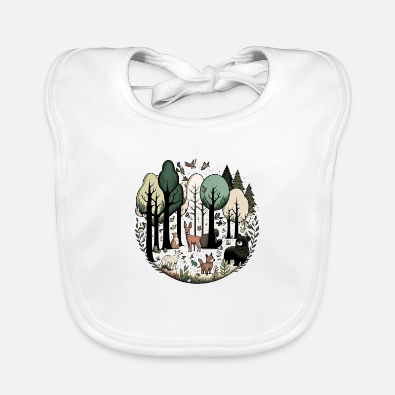 Animaux de la forêt Bavoir bio Bébé