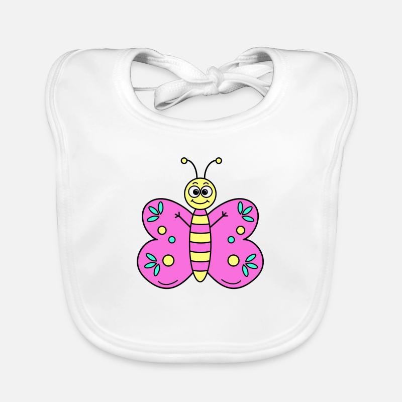 Papillon Rose Bavoir bio Bébé