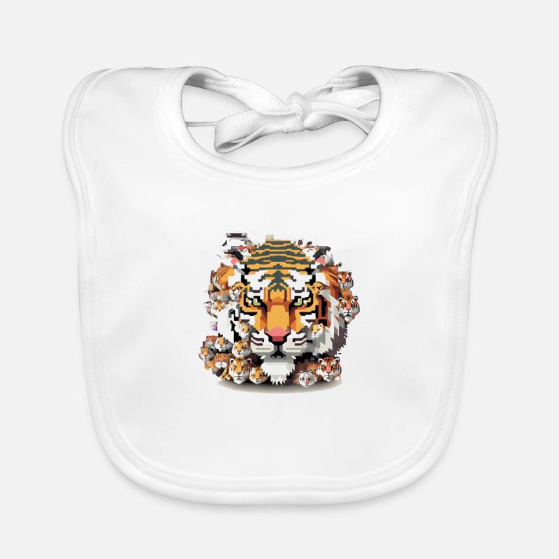 Le tigre pixel Bavoir bio Bébé