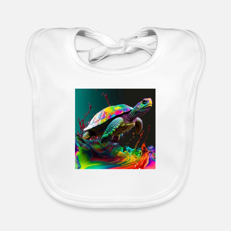 Tortue colorée, design unique Bavoir bio Bébé