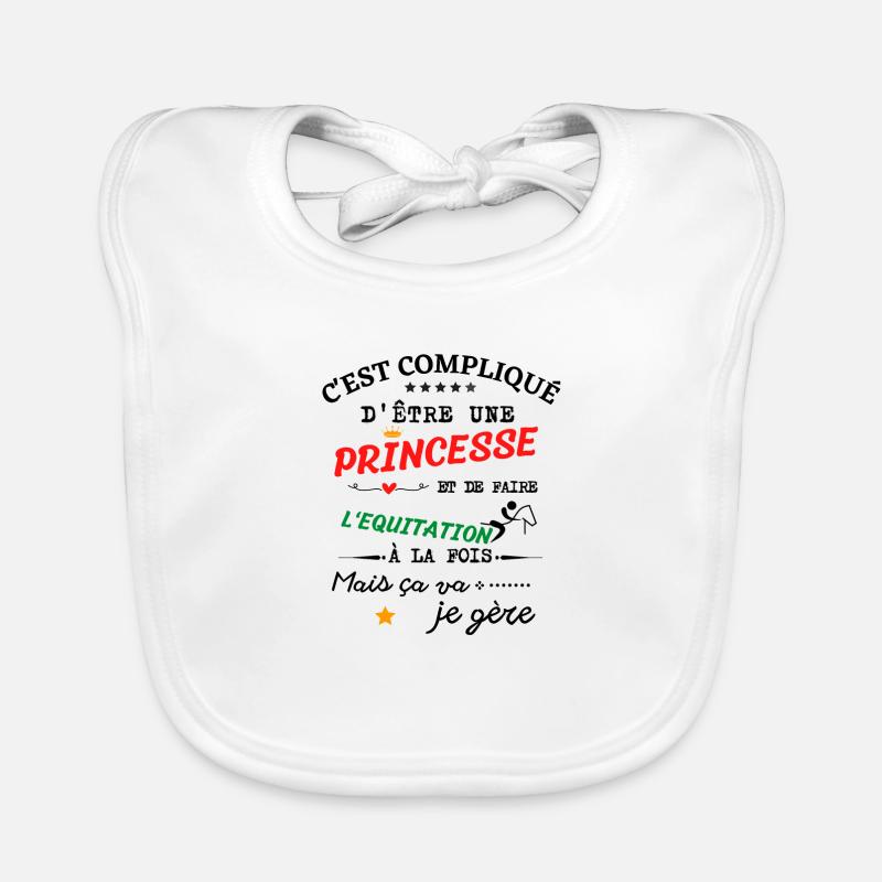 Princesse et Equitation Bavoir bio Bébé