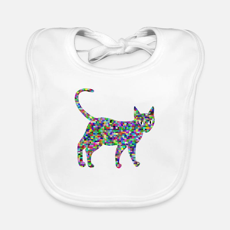 Chat coloré, Défilé Bavoir bio Bébé
