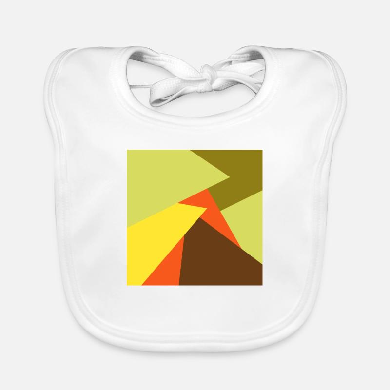 brun vert rouge jaune abstrait Bavoir bio Bébé