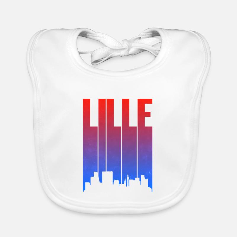 Lille City Skyline Gradient Organic Baby Bibs