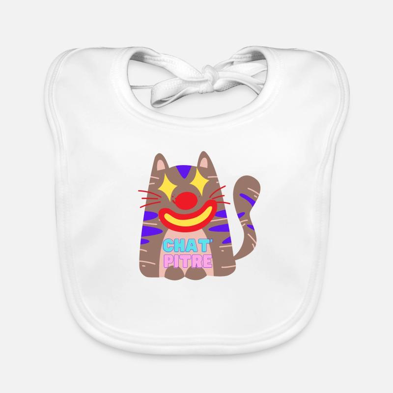 chat'pitre - Bavoir bio Bébé - blanc