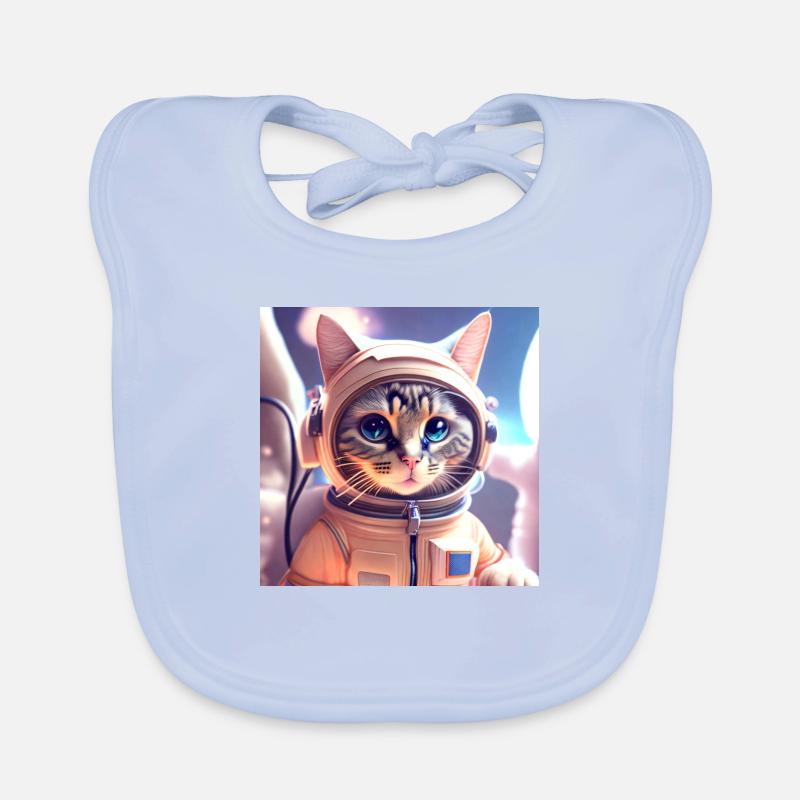 Chat astéonaute dans l’espace Bavoir bio Bébé
