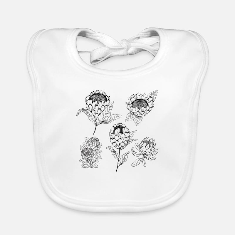 Groupe de fleurs protea Bavoir bio Bébé