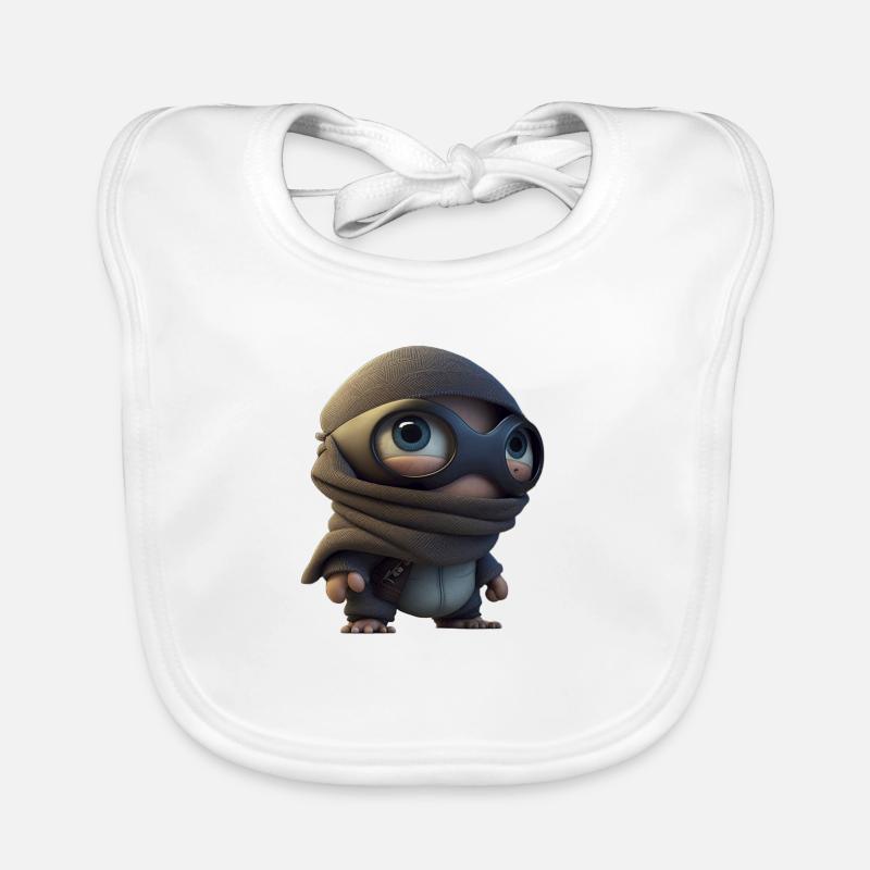 MiniNinja , Mignon petit ninja dans le style comique Bavoir bio Bébé