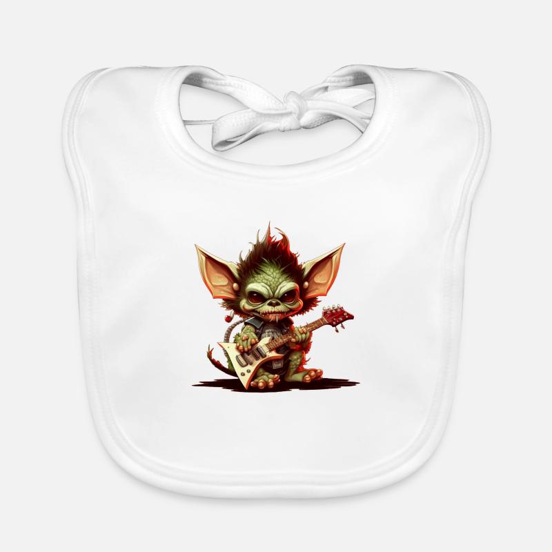 Gremlins mignons avec guitare rock Bavoir bio Bébé