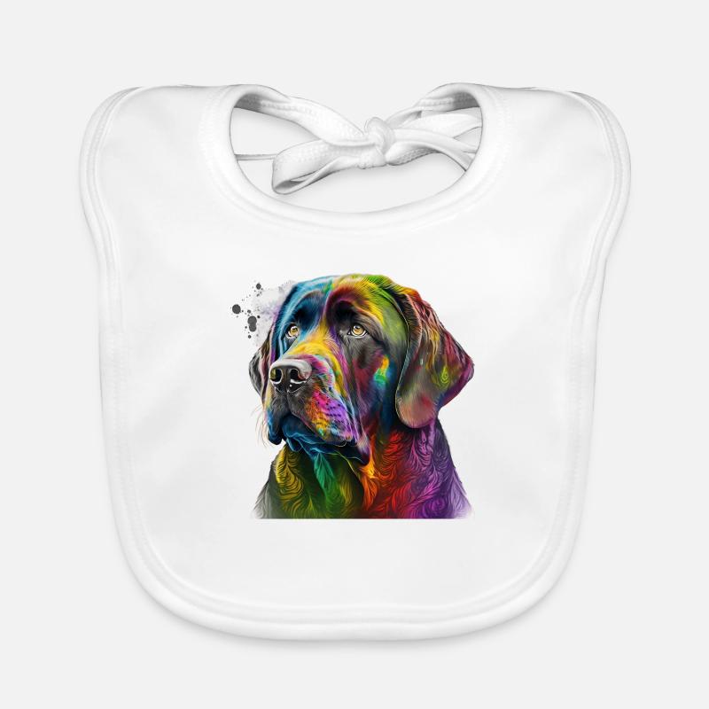 Chien coloré dans la conception d’art splash - pour tout le monde Bavoir bio Bébé
