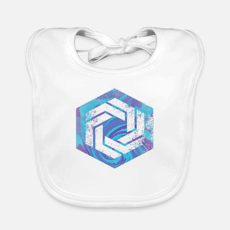 hexagon programming programmer coding geometric Organic Baby Bibs