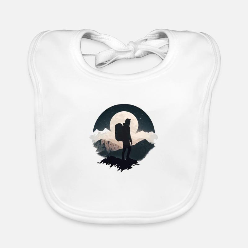 Backpacker im Mondschein, Wanderung Baby Bio-Lätzchen