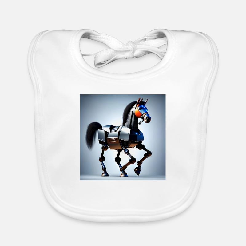 Robot Cheval Version 2 Bavoir bio Bébé