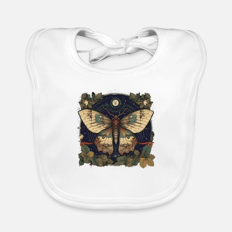 Mystical moth with magical herbarium Organic Baby Bibs