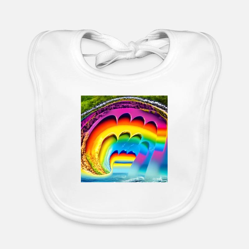 Regenbogen im Sommer Baby Bio-Lätzchen