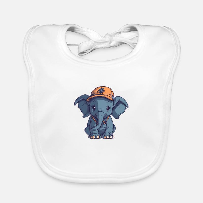 Elephant with cap Organic Baby Bibs