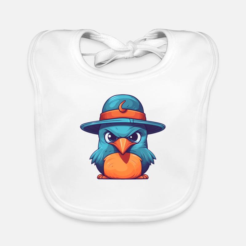 Bird with a hat Organic Baby Bibs