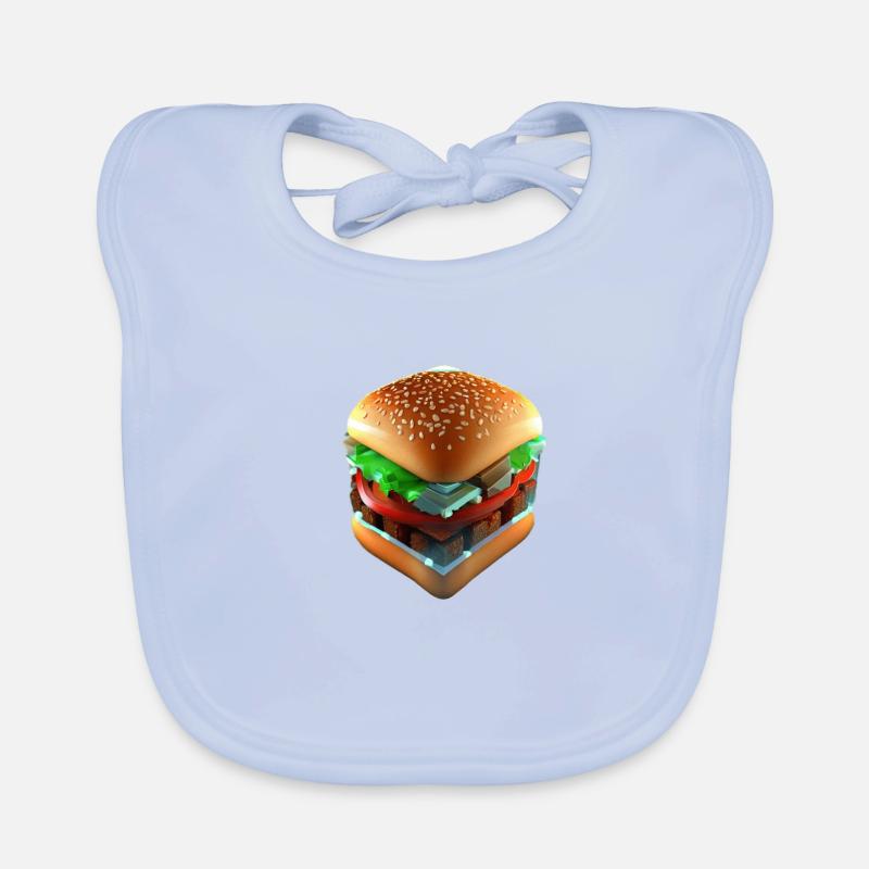 Hamburger Lover 3D Cube Organic Baby Bibs