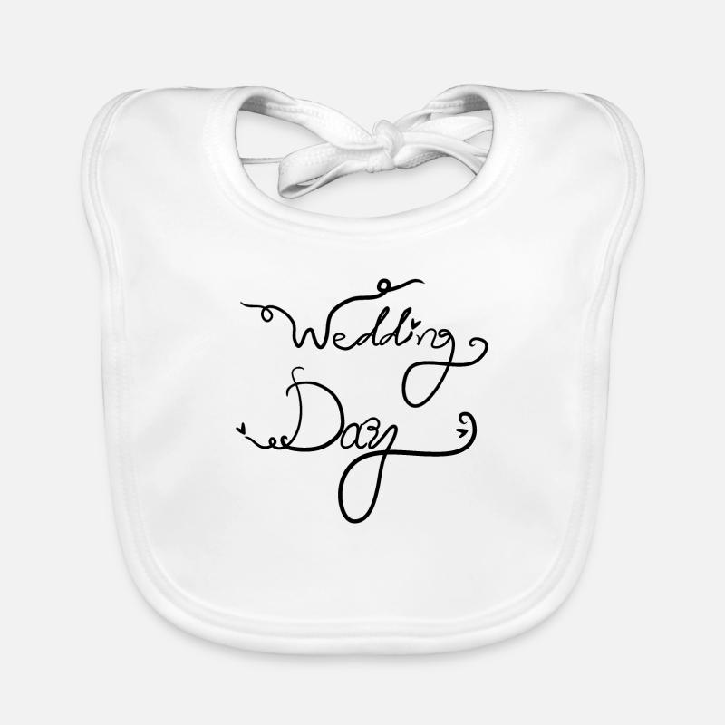 Wedding day text Organic Baby Bibs