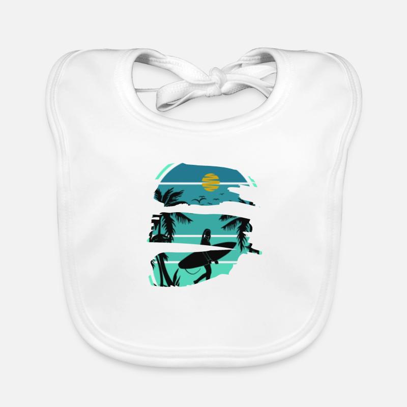 Mood summer beach surf Organic Baby Bibs