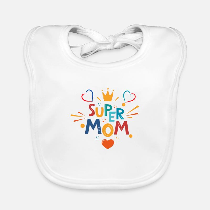 Super MOM Rétro Multicolore Bavoir bio Bébé