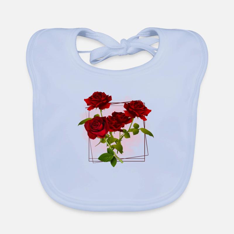 Flowers frame Organic Baby Bibs