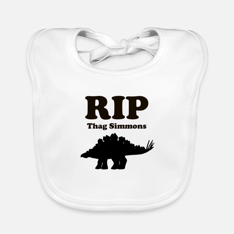 RIP Thag Simmons: A Stegosaurus-sized Loss - Black Organic Baby Bibs