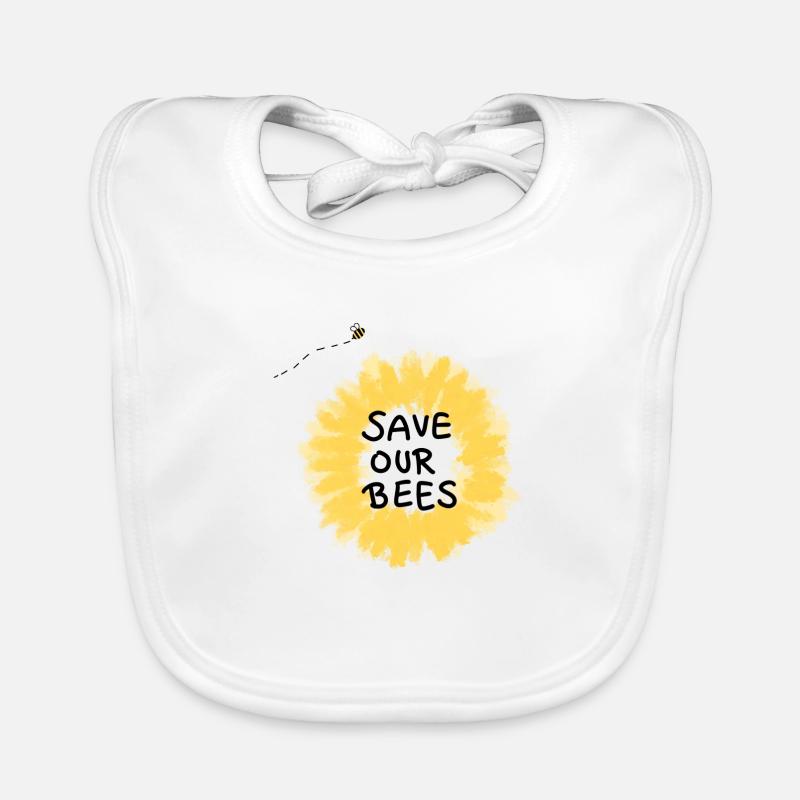 Rettet die Bienen Blume Baby Bio-Lätzchen