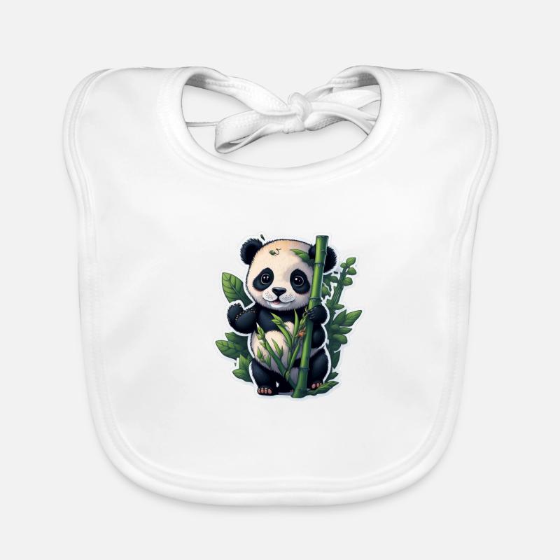 Cute Panda with Bamboo Baby Bio-Lätzchen