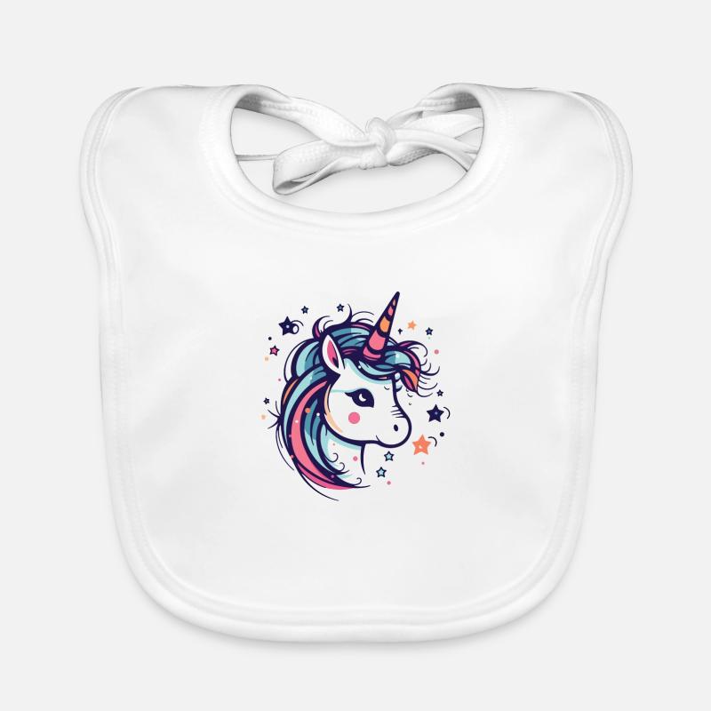 Einhorn - Baby Bio-Lätzchen - Weiß